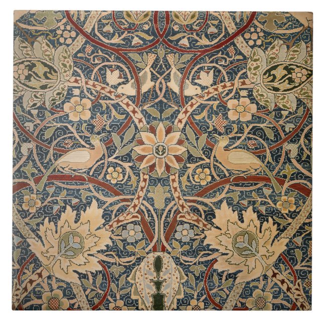Azulejo De Cerâmica William Morris Bullerswood Faux Tapeçaria (Frente)