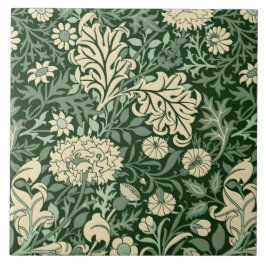 Azulejo De Cerâmica William Morris "Cherwell" em Forest Green