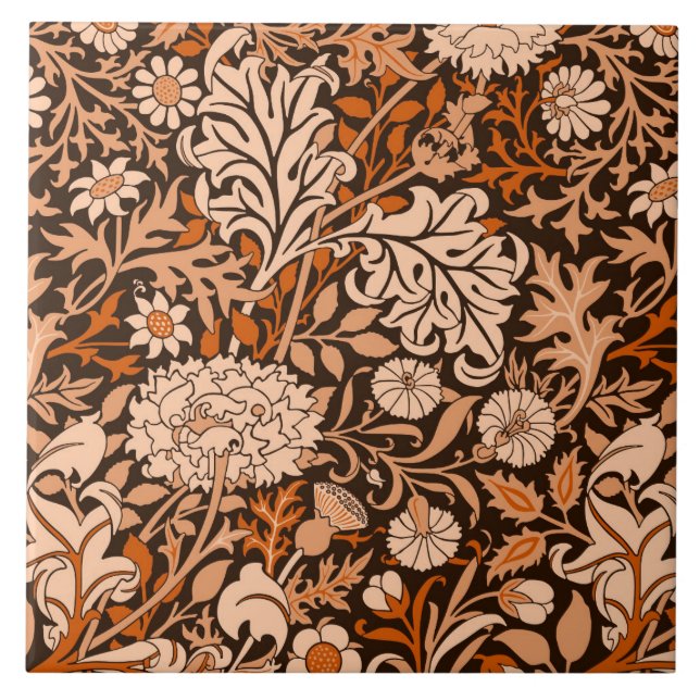 Azulejo De Cerâmica William Morris "Cherwell" em Marmalade (Frente)