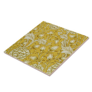 Azulejo De Cerâmica William Morris Chrysanthemum Floral Pattern Foliag