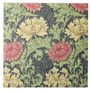 Azulejo De Cerâmica William Morris Chrysanthemum Vintage Arte Floral