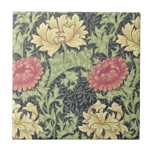 Azulejo De Cerâmica William Morris Chrysanthemum Vintage Arte Floral