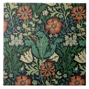 Azulejo De Cerâmica William Morris Compton Floral Art Nouveau Pattern