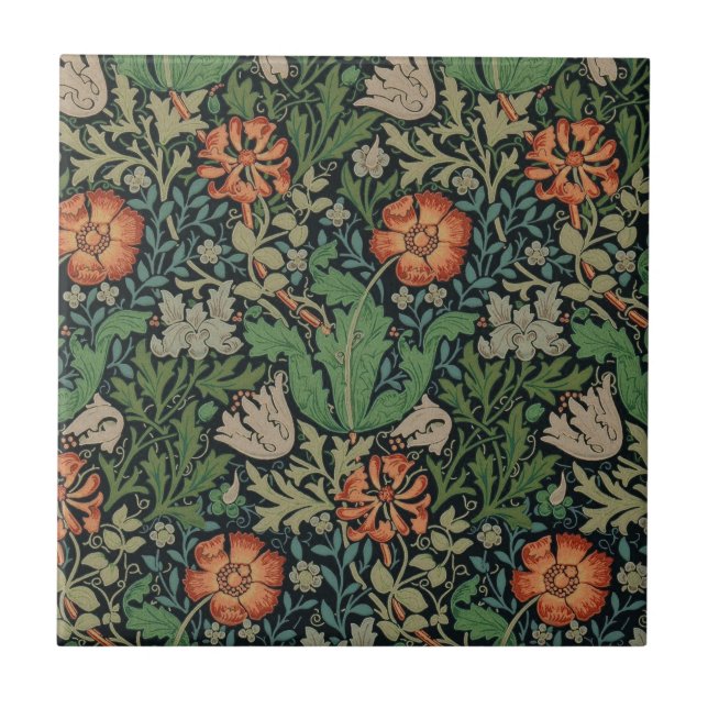 Azulejo De Cerâmica William Morris Compton Wallpaper Classic (Frente)