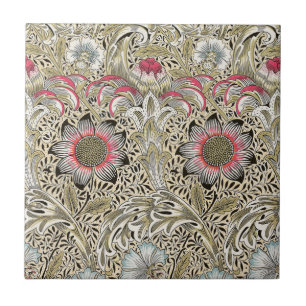 Azulejo De Cerâmica William Morris Corncockle Floral Vintage