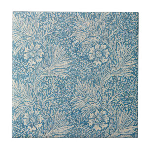 Azulejo De Cerâmica William Morris - cravo-de-defunto do azul de
