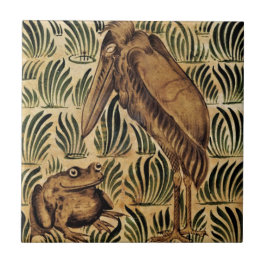 Azulejo De Cerâmica William * Morris De Morgan Stork Bird Sapo |