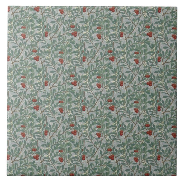 Azulejo De Cerâmica William Morris Decorative Art Arbutus Pattern (Frente)