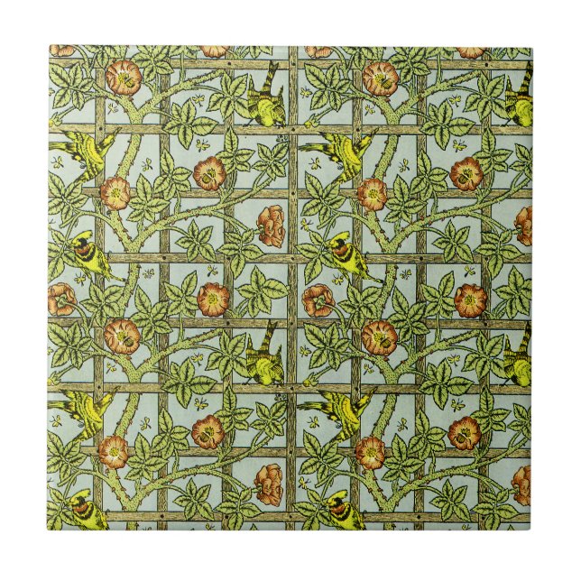 Azulejo De Cerâmica William Morris Design nº 5 (Frente)