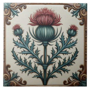 Azulejo De Cerâmica William Morris Espinho floral vintage escocês 