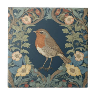 Azulejo De Cerâmica William Morris estilo L Robin Redbreast Bird