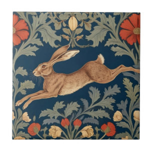 Azulejo De Cerâmica William Morris estilo Left Face Running Hare