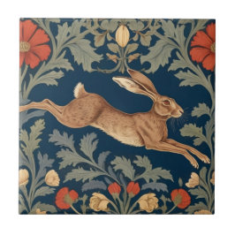 Azulejo De Cerâmica William Morris estilo Right Face Running Hare