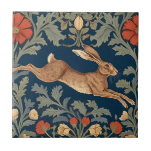 Azulejo De Cerâmica William Morris estilo Right Face Running Hare