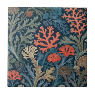 Azulejo De Cerâmica William Morris estilo Underwater Sea Ocean Coral