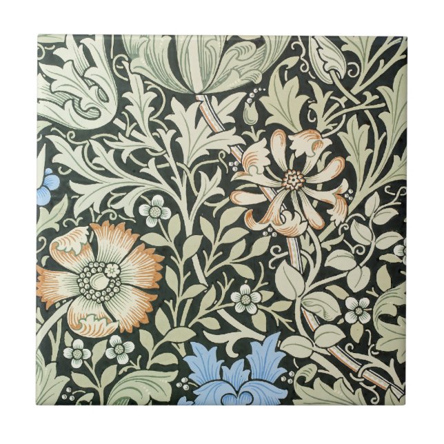 Azulejo De Cerâmica William Morris floral design (Frente)