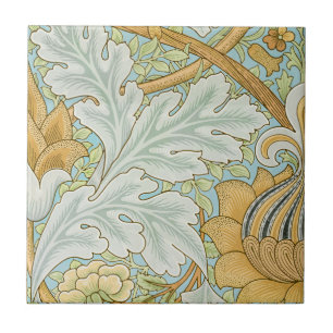 Azulejo De Cerâmica William Morris - Folhagem de Vintage e Padrão Flor