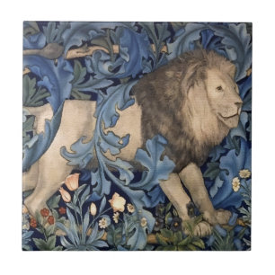 Azulejo De Cerâmica William Morris Forest Animal Lion Vintage Floral