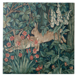 Azulejo De Cerâmica William Morris Forest Rabbits Floral
