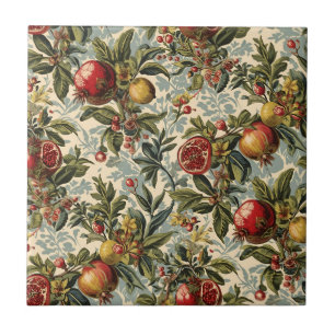 Azulejo De Cerâmica William Morris Fruta Pomegranate padrão floral