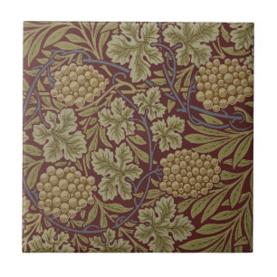 Azulejo De Cerâmica William Morris Grapevine Art Floral Trabalho de ar