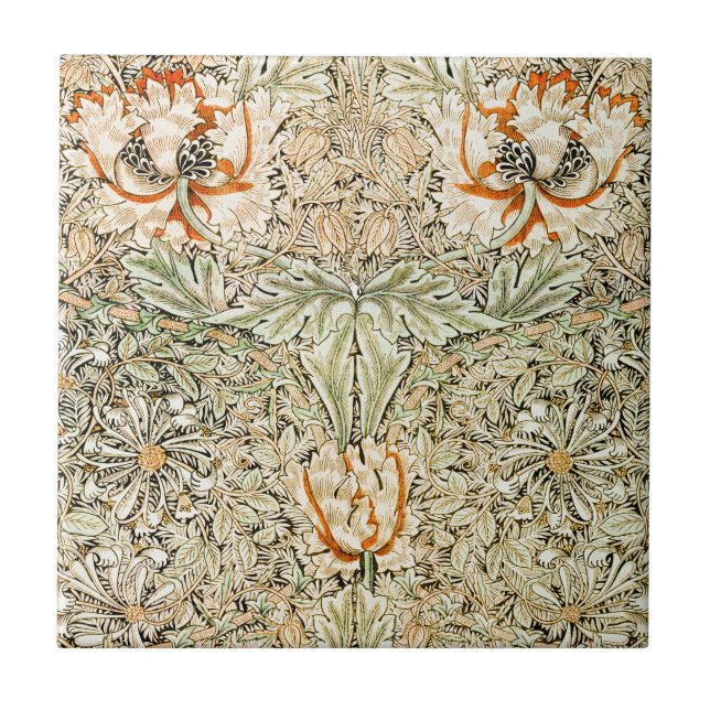 Azulejo De Cerâmica William * Morris Honeysuckle Botanical | (Frente)