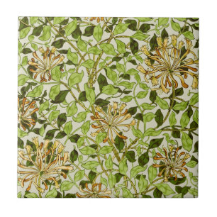 Azulejo De Cerâmica William Morris Honeysuckle Flores Verdes