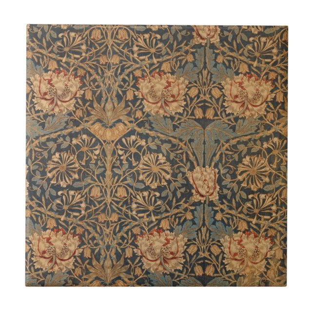 Azulejo De Cerâmica William Morris Honeysuckle Rich Wallpaper (Frente)