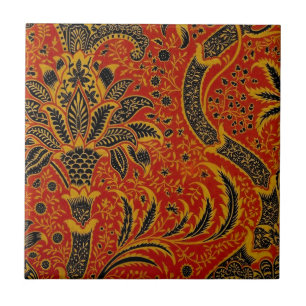 Azulejo De Cerâmica William Morris India Red Floral