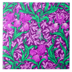 Azulejo De Cerâmica William Morris Irises, Ametista Roxo