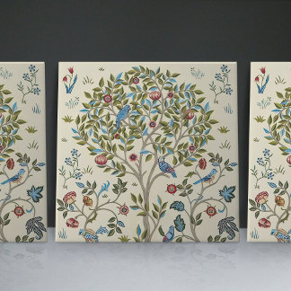 Azulejo De Cerâmica William Morris Kelmscott Tree Art Nouveau Birds