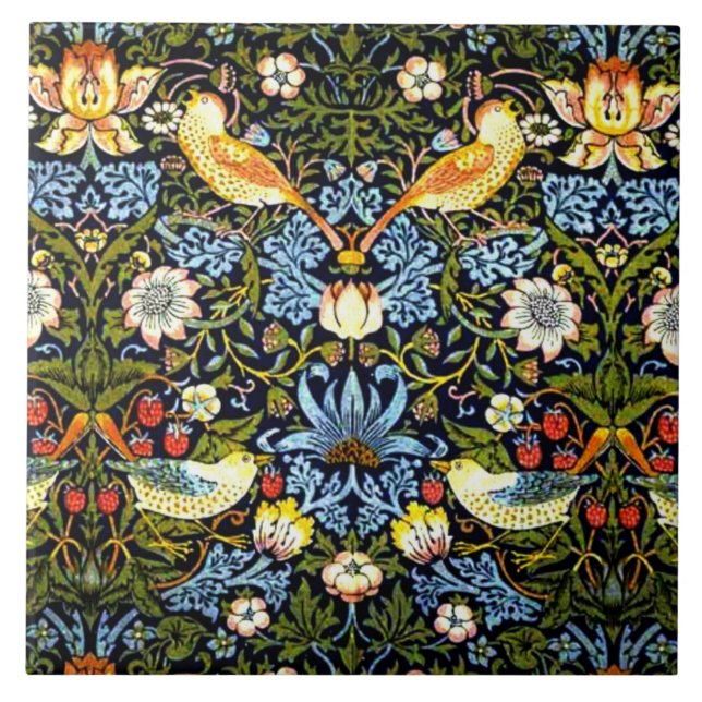 Azulejo De Cerâmica William Morris - Ladrão de Morango (Frente)