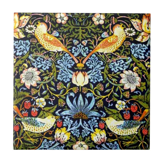 Azulejo De Cerâmica William Morris - Ladrão de Morango (Frente)