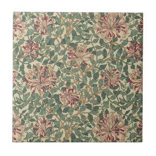 Azulejo De Cerâmica William Morris - madressilva & folhas de Nouveau