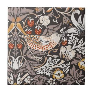 Azulejo De Cerâmica William Morris Morango Furtado Carvão Ocre