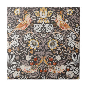 Azulejo De Cerâmica William Morris Morango Furtado Carvão Ocre