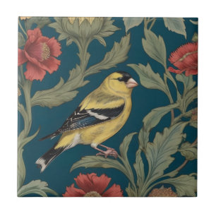 Azulejo De Cerâmica William Morris no estilo Right American Goldfinch 