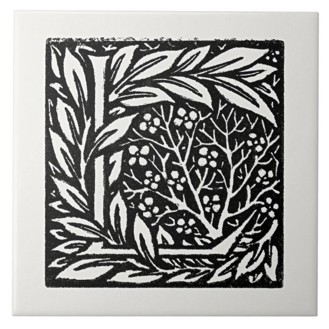 Azulejo De Cerâmica William Morris, O Amor é Suficiente, (Frente)