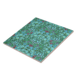 Azulejo De Cerâmica William Morris Ouro Lily Floral Fllowers Blue