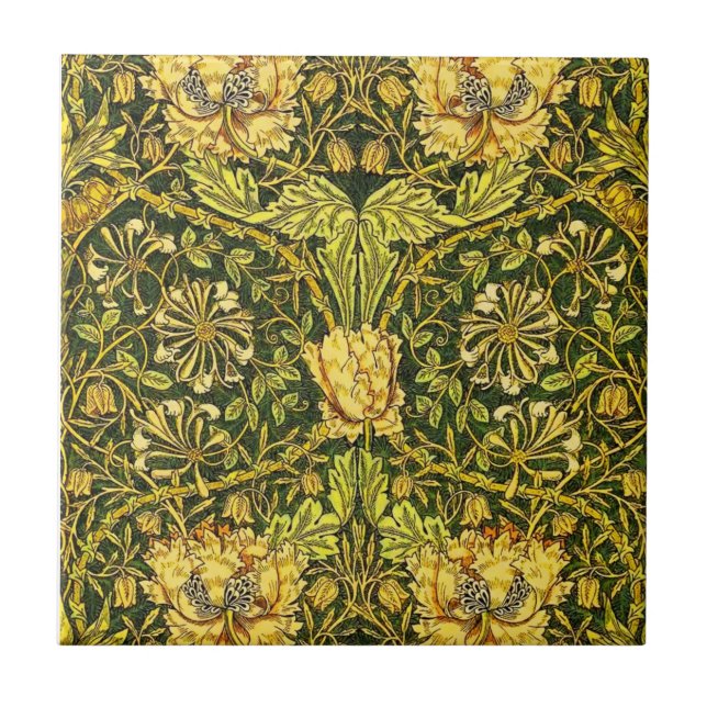 Azulejo De Cerâmica William Morris Ouro o chupa-mel 2 (Frente)