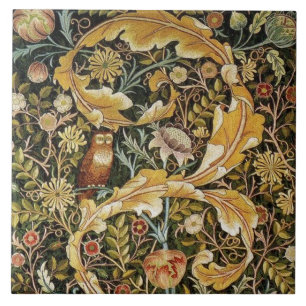 Azulejo De Cerâmica William Morris Owl an Acanthus