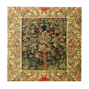 Azulejo De Cerâmica William Morris - Padrão De Árvore Da Vida