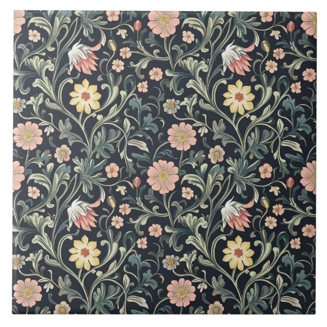 Azulejo De Cerâmica William Morris Pattern (Frente)