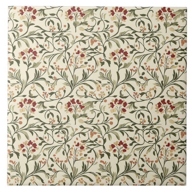 Azulejo De Cerâmica William Morris Pattern (Frente)