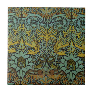 Azulejo De Cerâmica William Morris Peacock Dragon Wallpaper