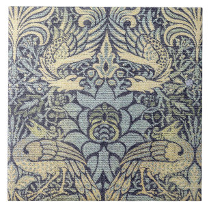 Azulejo De Cerâmica William Morris Peacock e Dragon