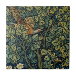 Azulejo De Cerâmica William Morris Pheasant Bird Tree Woodland