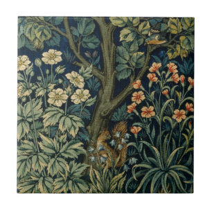 Azulejo De Cerâmica William Morris Pheasant Bird Tree Woodland