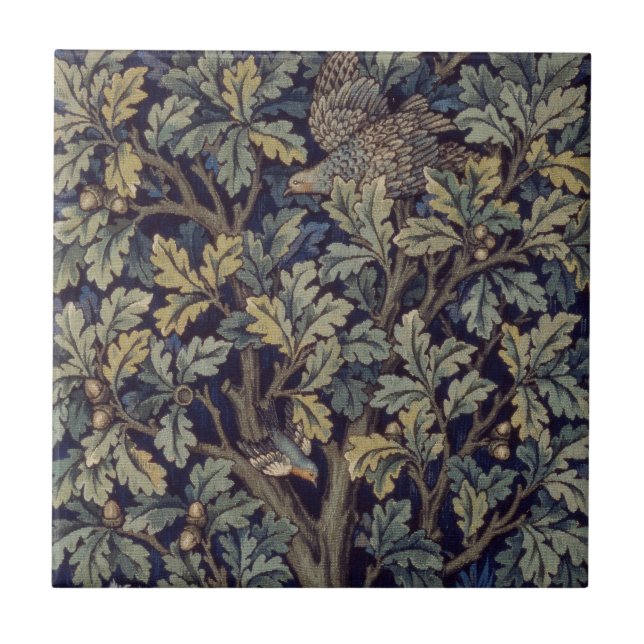 Azulejo De Cerâmica William Morris Pheasant Bird Tree Woodland (Frente)