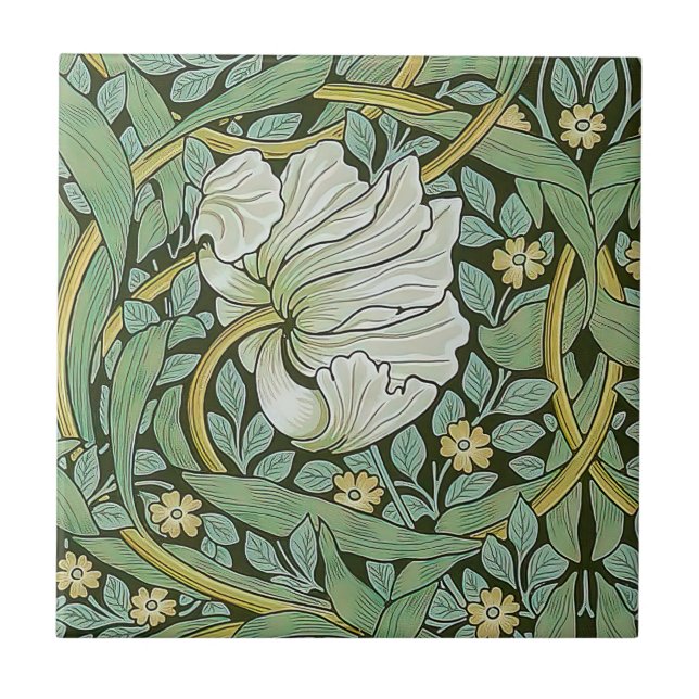 Azulejo De Cerâmica William Morris - Pimpernel (Frente)